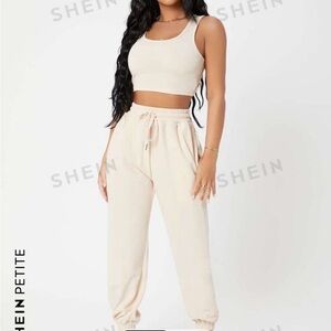 🫶🏻SHEIN crop tank top & joggers set🫶🏻